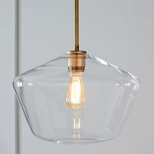 Cup-Shape Minimalist Pendant Lighting Fixture with Glass Shade