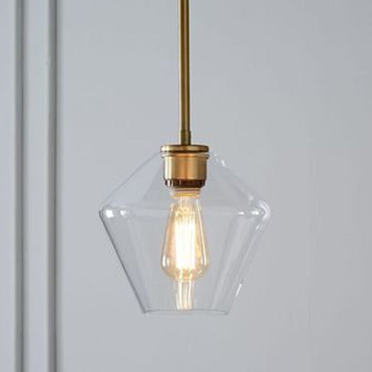 Cup-Shape Minimalist Pendant Lighting Fixture with Glass Shade