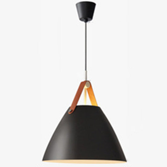 Minimalist Conical Pendant Lighting Fixture For Dining Room - Metal Hanging Lamp