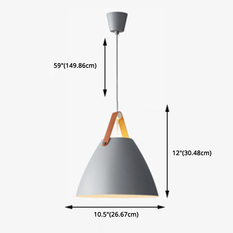 Minimalist Conical Pendant Lighting Fixture For Dining Room - Metal Hanging Lamp