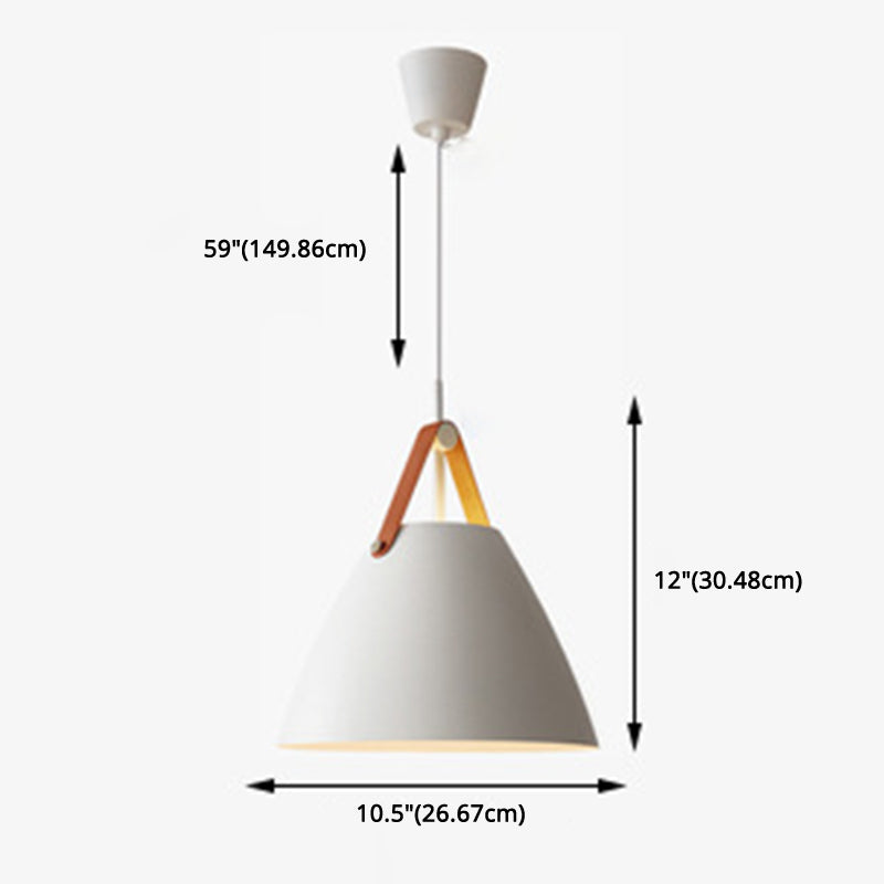 Minimalist Conical Pendant Lighting Fixture For Dining Room - Metal Hanging Lamp