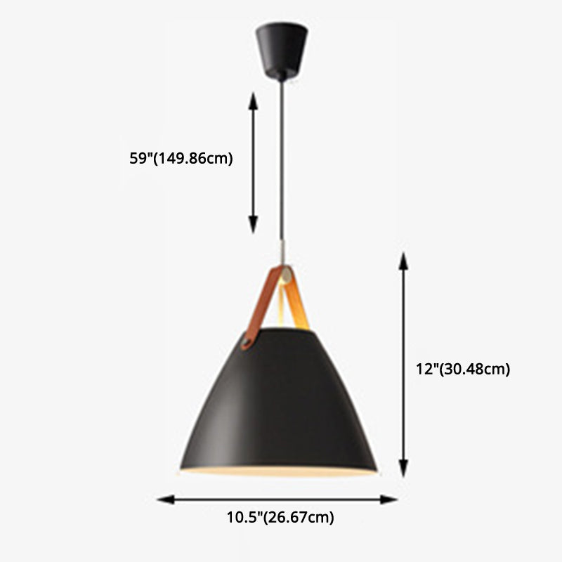 Minimalist Conical Pendant Lighting Fixture For Dining Room - Metal Hanging Lamp