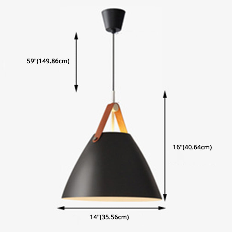 Minimalist Conical Pendant Lighting Fixture For Dining Room - Metal Hanging Lamp