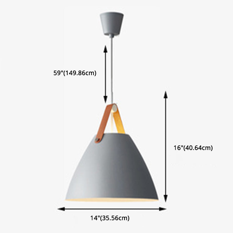 Minimalist Conical Pendant Lighting Fixture For Dining Room - Metal Hanging Lamp