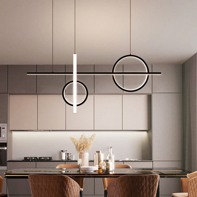 Contemporary Led Suspension Ceiling Lamp With Acrylic Shade - Stylish Parlour Pendant Lighting