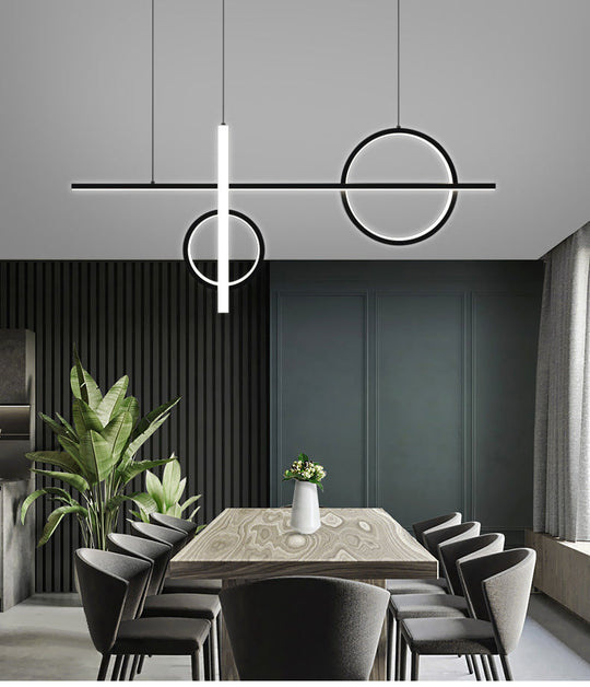 Contemporary Led Suspension Ceiling Lamp With Acrylic Shade - Stylish Parlour Pendant Lighting