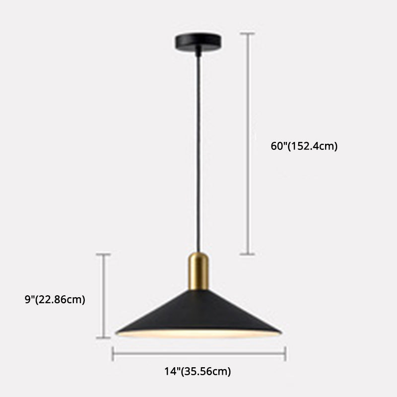 Black Metal Industrial Tapered Pendant Ceiling Light Fixture