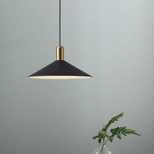 Black Metal Industrial Tapered Pendant Ceiling Light Fixture