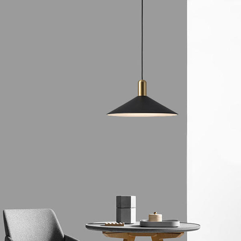 Black Metal Industrial Tapered Pendant Ceiling Light Fixture