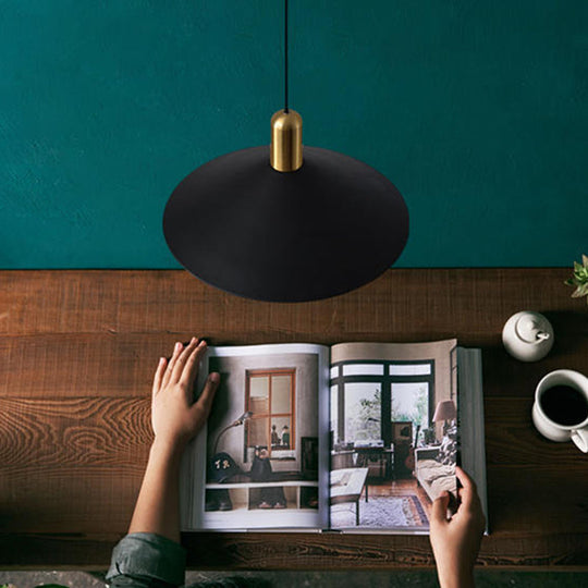 Black Metal Industrial Tapered Pendant Ceiling Light Fixture