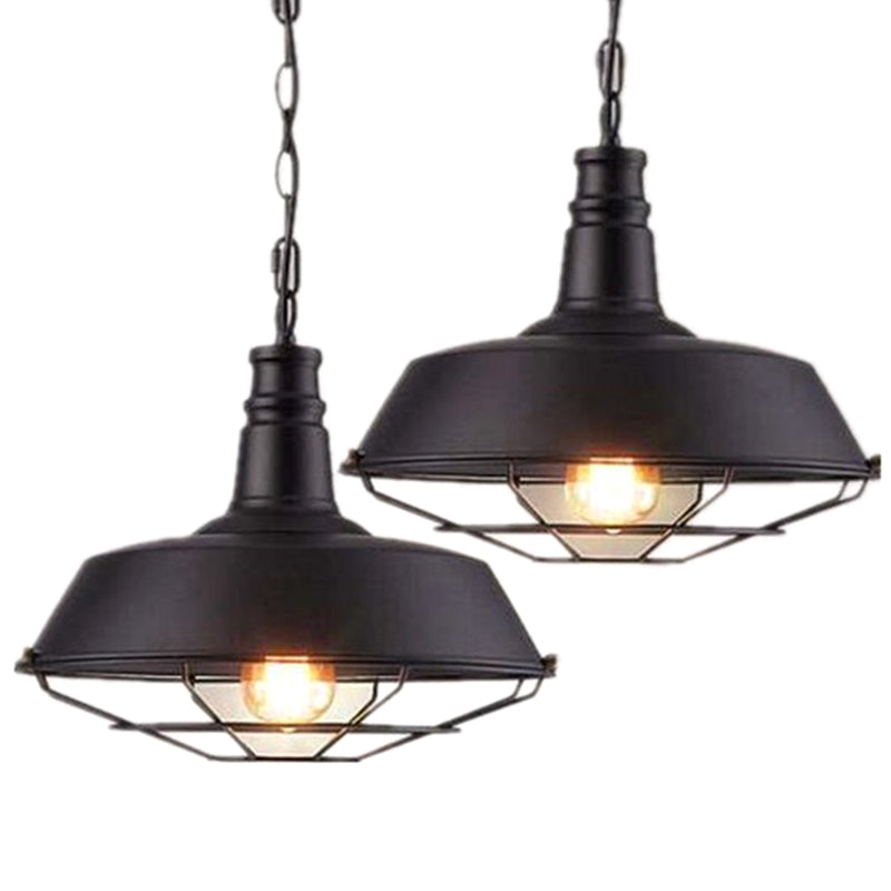 Industrial Black Metal Pendant Ceiling Light Fixture - Networked Shop Hanging