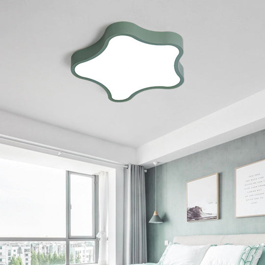 Minimalist Star-Shaped Led Flushmount Ceiling Light For Bedrooms Green / 16