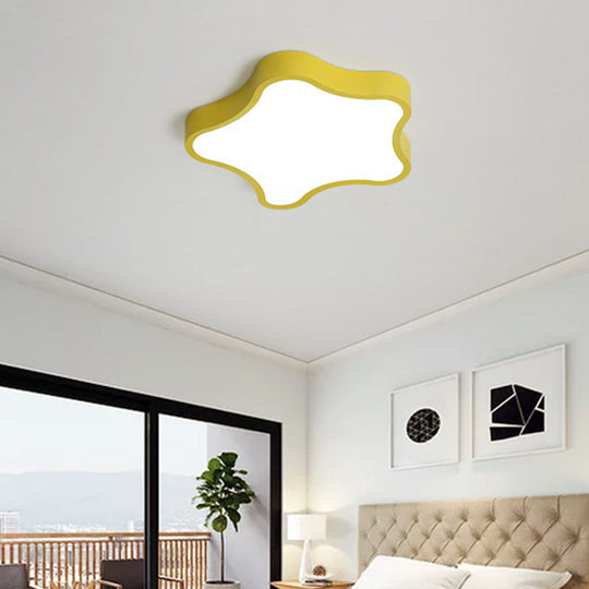 Minimalist Star-Shaped Led Flushmount Ceiling Light For Bedrooms Yellow / 16