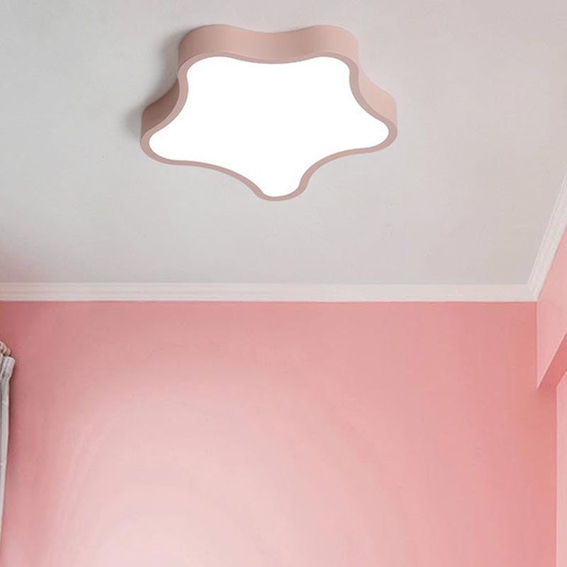 Minimalist Star-Shaped Led Flushmount Ceiling Light For Bedrooms Pink / 16