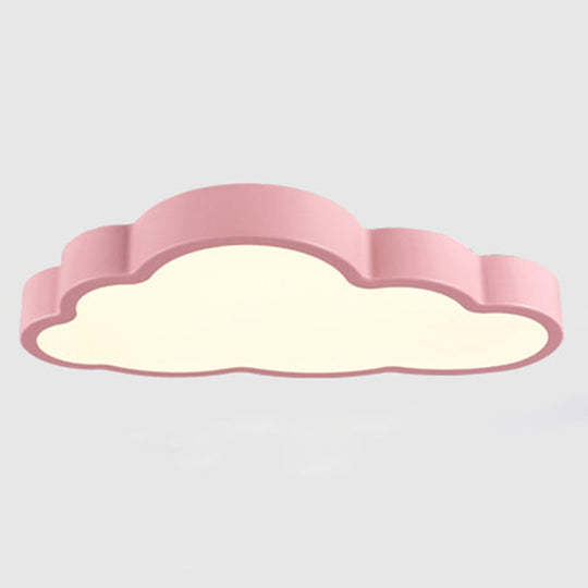 Modern Cloud Acrylic Led Flush Ceiling Light For Bedroom Pink / Warm