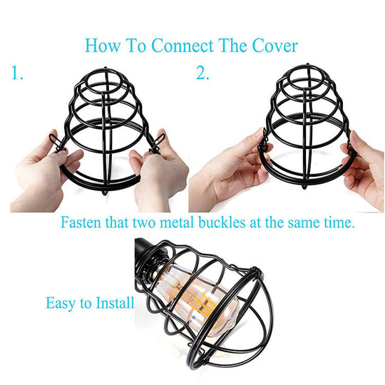 Industrial Cage Metal Pendant Light Fixture - Hanging Black Ceiling For Restaurants