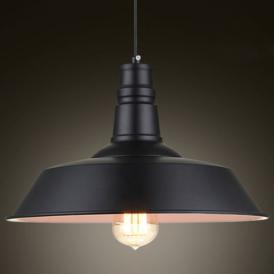 Industrial Style Shaded Pendant Light Fixture For Dining Room