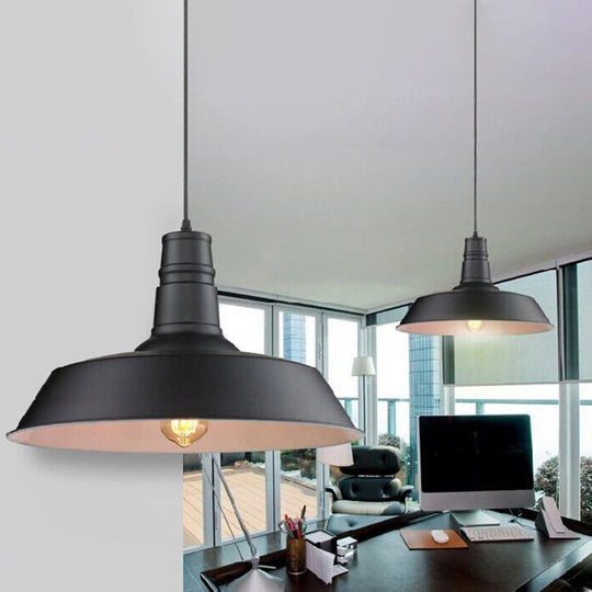 Industrial Style Shaded Pendant Light Fixture For Dining Room