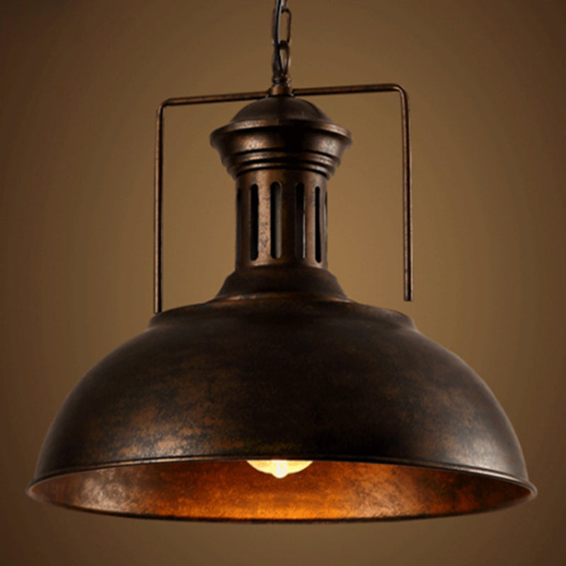 Industrial Swivel Joint Pendant Lighting Fixture: Metal Ceiling Light- Hang In Style! Rust