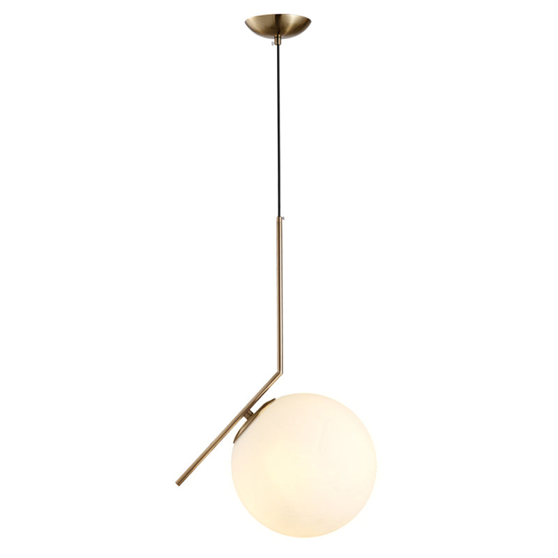 Modern White Glass Pendant Bedroom Light Fixture