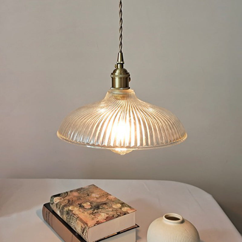 Contemporary Glass Pendant Lighting Fixture - Gold Hanging Lamp For Bedroom