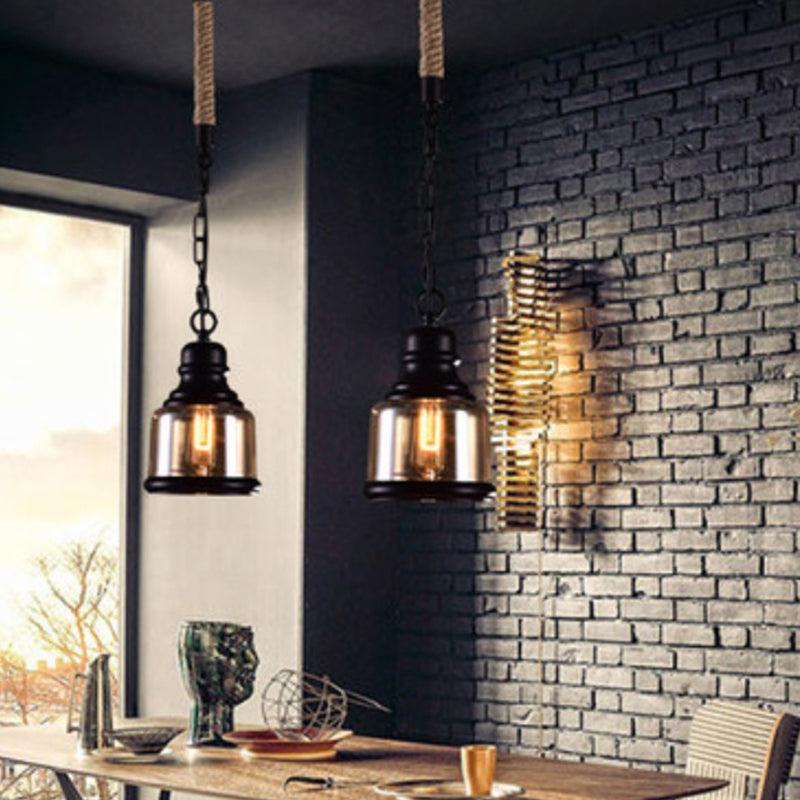 Minimalist Black Shaded Pendant Light: Stylish Glass Ceiling Fixture