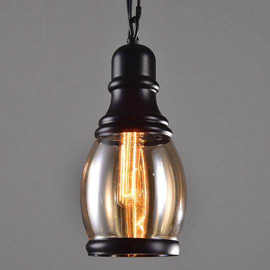 Minimalist Black Shaded Pendant Light: Stylish Glass Ceiling Fixture