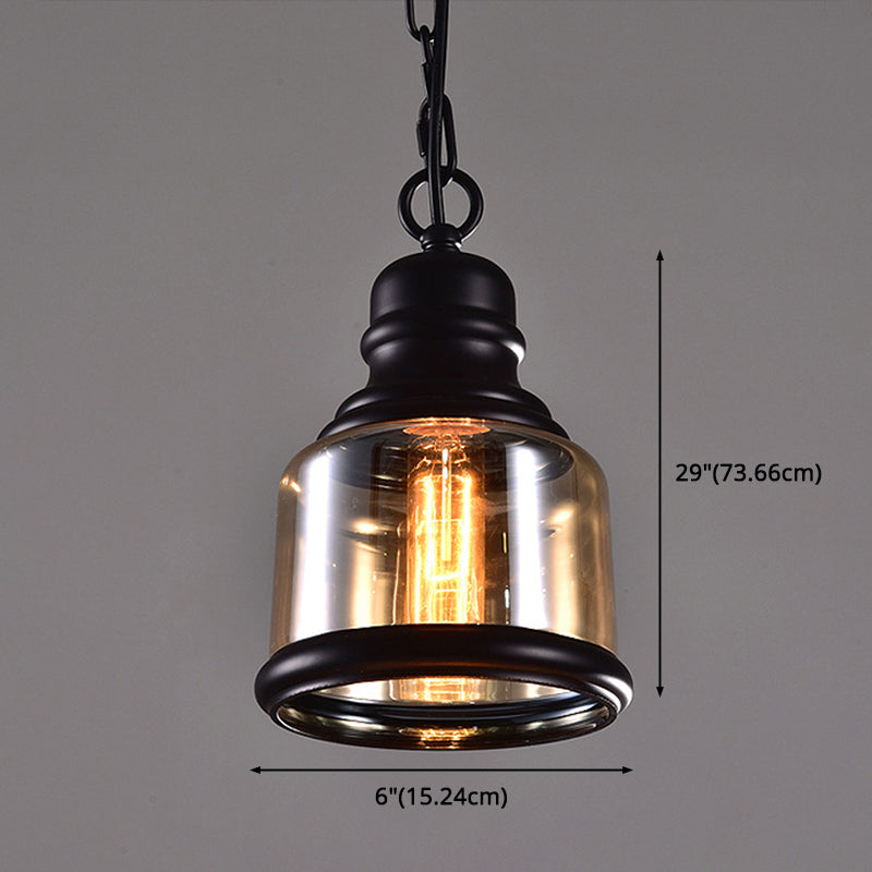 Minimalist Black Shaded Pendant Light: Stylish Glass Ceiling Fixture