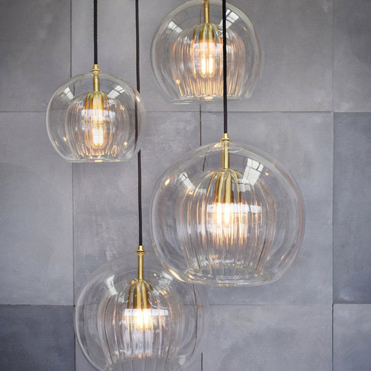 Gold Glass Pendant Light For Contemporary Dining Room Ceiling