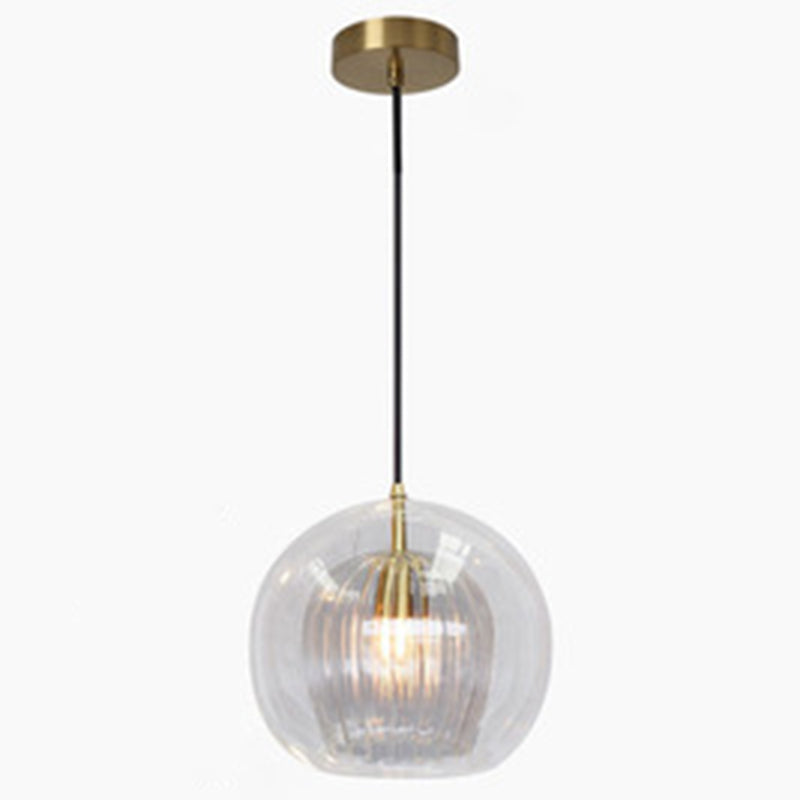 Gold Glass Pendant Light For Contemporary Dining Room Ceiling