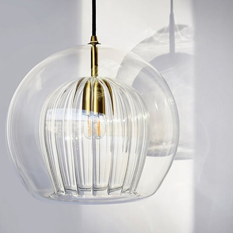 Gold Glass Pendant Light For Contemporary Dining Room Ceiling