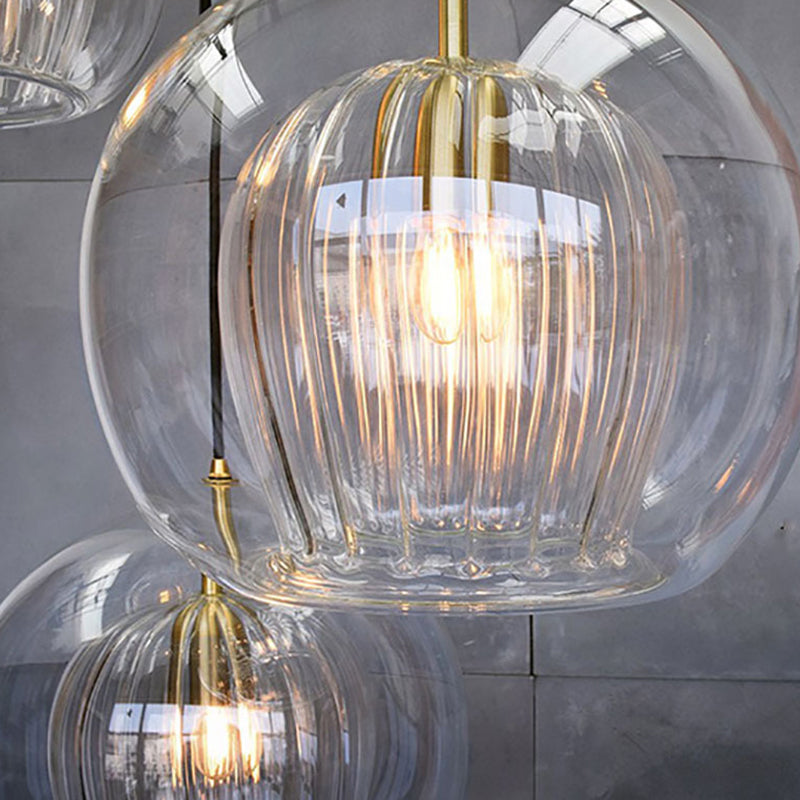 Gold Glass Pendant Light For Contemporary Dining Room Ceiling