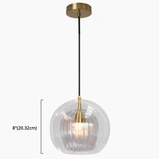 Gold Glass Pendant Light For Contemporary Dining Room Ceiling