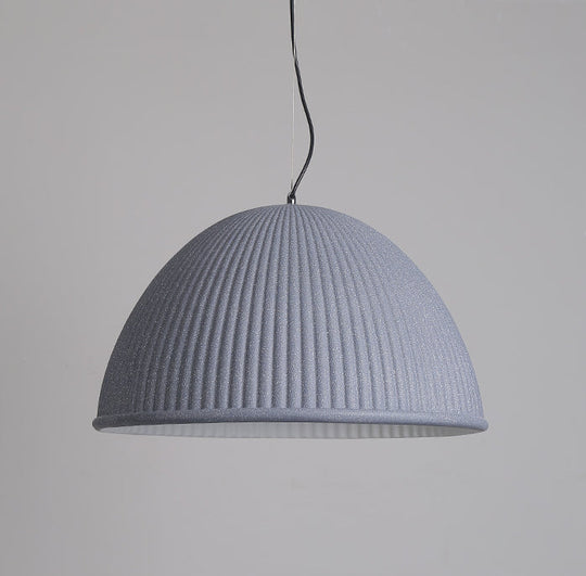 Minimalist Ribbed Pendant Light For Dining Room - Resin Hanging Lighting Fixture