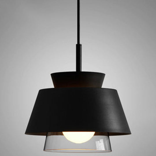 Contemporary Metal Dining Room Bowl Pendant - Stylish Down Lighting Fixture Black