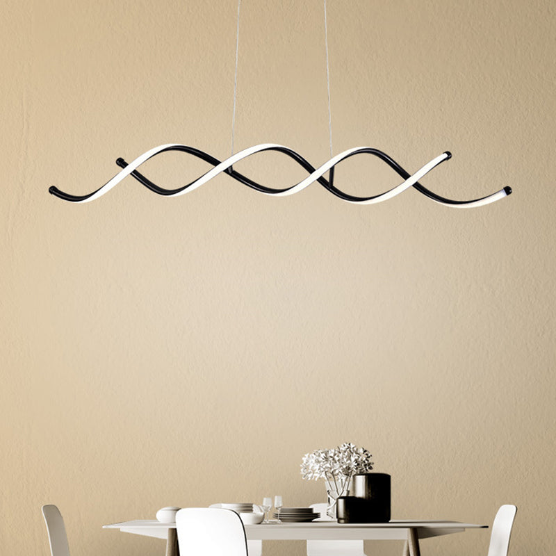 Black Metal Led Pendant Ceiling Light For Contemporary Dining Room Decor