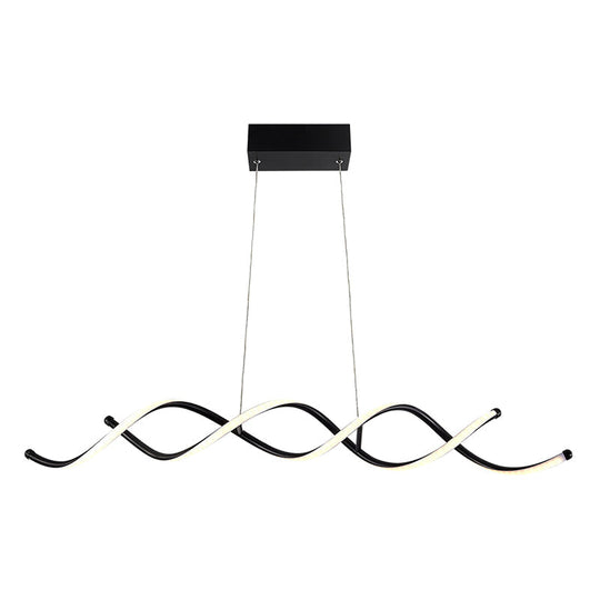 Black Metal Led Pendant Ceiling Light For Contemporary Dining Room Decor / Natural