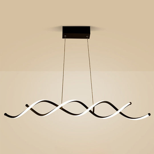 Black Metal Led Pendant Ceiling Light For Contemporary Dining Room Decor