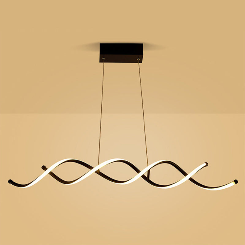 Black Metal Led Pendant Ceiling Light For Contemporary Dining Room Decor