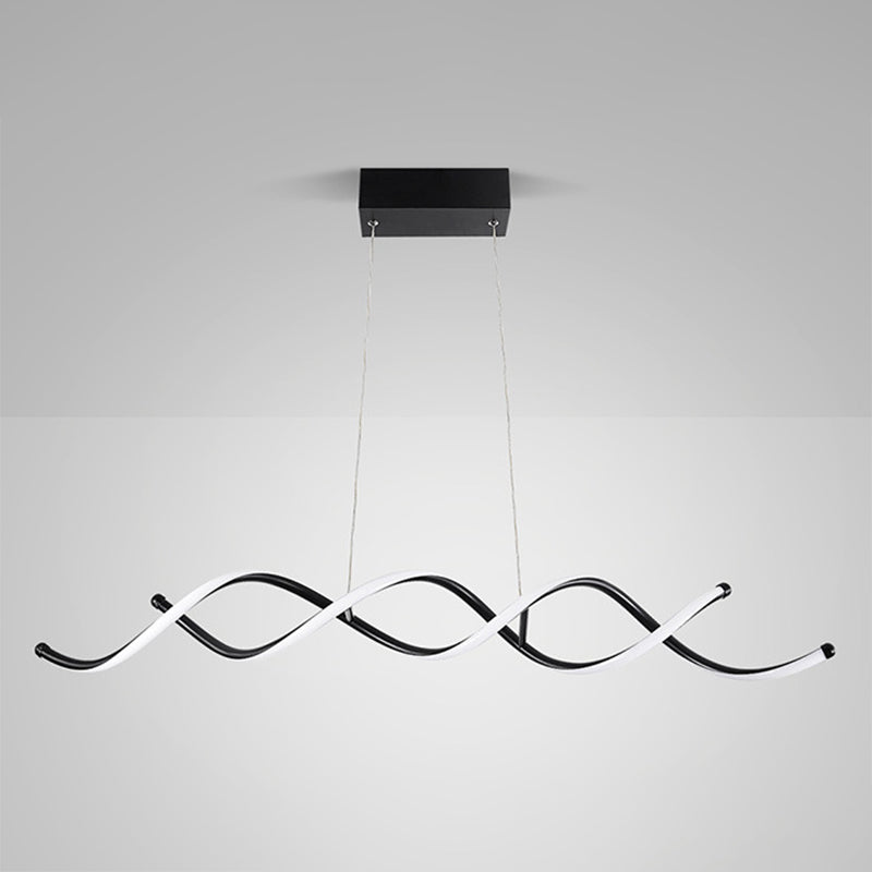 Black Metal Led Pendant Ceiling Light For Contemporary Dining Room Decor