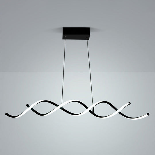 Black Metal Led Pendant Ceiling Light For Contemporary Dining Room Decor