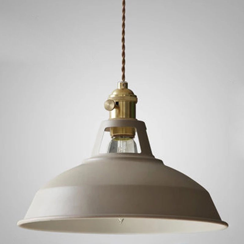 Contemporary Metal Barn Pendant Light Fixture For Restaurants Khaki