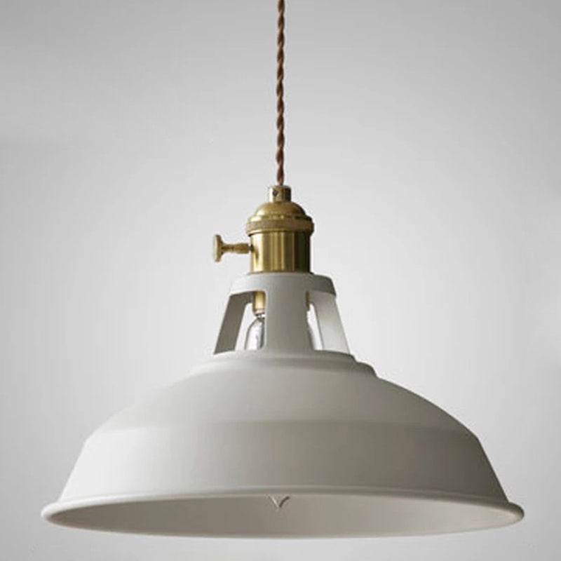 Contemporary Metal Barn Pendant Light Fixture For Restaurants White