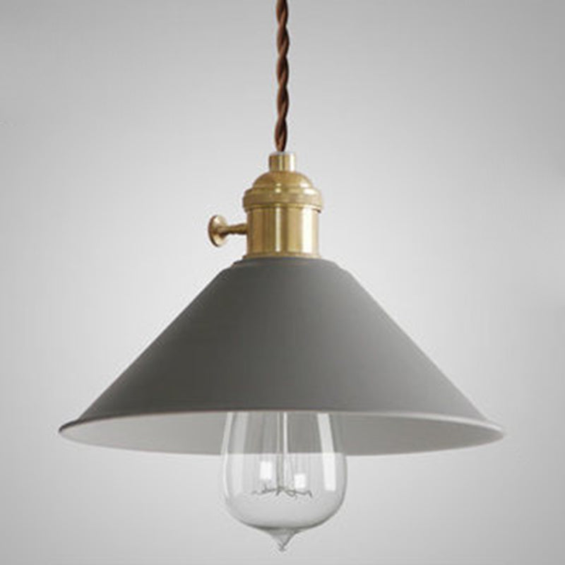 Tapered Metal Pendant Lamp For Modern Dining Room Lighting Grey