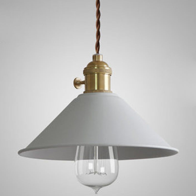 Tapered Metal Pendant Lamp For Modern Dining Room Lighting White