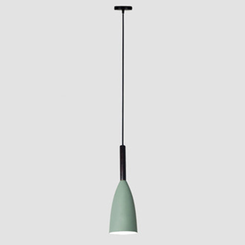 Sleek Metal Bottle Pendant Ceiling Light For Dining Room Green