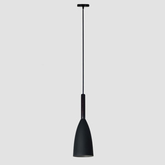 Sleek Metal Bottle Pendant Ceiling Light For Dining Room Black