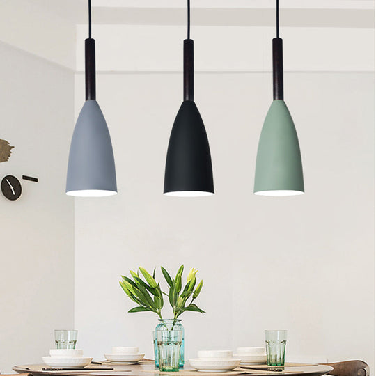 Sleek Metal Bottle Pendant Ceiling Light For Dining Room