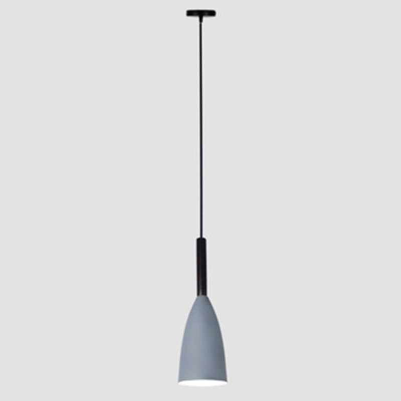 Sleek Metal Bottle Pendant Ceiling Light For Dining Room Grey