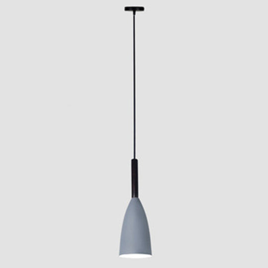 Sleek Metal Bottle Pendant Ceiling Light For Dining Room Grey